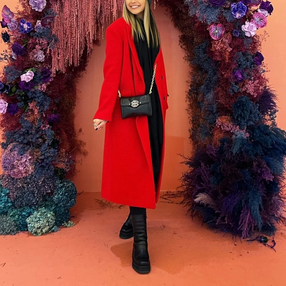 Zara Women's Vibrant Red Coat - Picture 6 of 6